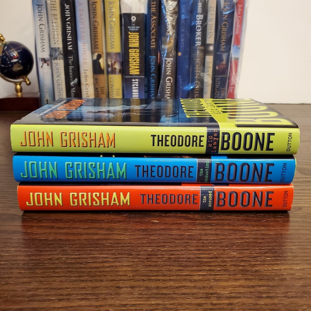 John Grisham Theodore Boone 3 Book Set HC Kids Lawyer Accused Fugitive NEW
